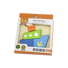 Viga első fa mini puzzle – hajó fajáték