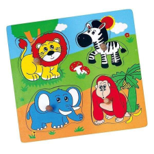 Viga Fa fogantyús formaberakó puzzle Viga Állatkert puzzle, kirakós