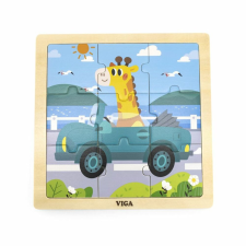 Viga Fa képes kirakó puzzle Viga 9 db Autó egyéb bébijáték
