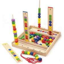 Viga fából készült nagy gyöngyök, szett (6934510561826) puzzle, kirakós