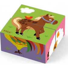 Viga Mesekocka 4 db-os Kirakójáték - Farmállatok (6934510508357) puzzle, kirakós