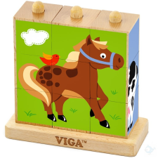 Viga Toys Montessori farmos puzzle, kirakós