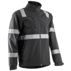  VIGILE FEKETE SOFTSHELL DZSEKI FÉNYVISSZAVERŐ CSÍKKAL_L