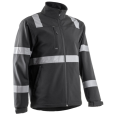  VIGILE FEKETE SOFTSHELL DZSEKI FÉNYVISSZAVERŐ CSÍKKAL_M