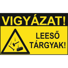  Vigyázat! Leeső tárgyak! - műanyag, 600*400 információs tábla, állvány