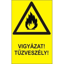  Vigyázat!Tűzveszély! - műanyag, 160*240mm információs tábla, állvány