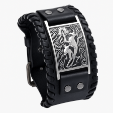  Viking férfi bőr karkötő állatmotívummal karkötő