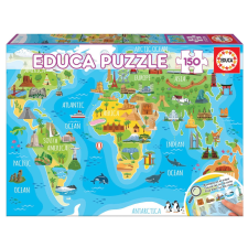  Világ nevezetességei térkép puzzle 150 db puzzle, kirakós