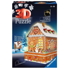 Világító 3D puzzle Éjszakai kiadás Mézeskalácsház 216 darab puzzle, kirakós