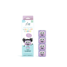 Világító érzékszervi játék Lumi - Glo Cube, lila fürdőszobai játék