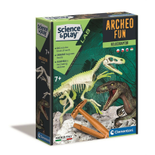 Világító velociraptor Archeo Fun régészeti készlet Clementoni oktatójáték