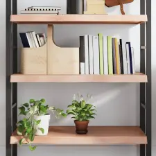  Világosbarna kezelt tömör tölgyfa fali polc 100x50x(2-6) cm bútor