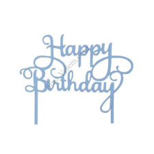 Világoskék Happy Birthday felirat tortadísz sziluett sütés és főzés