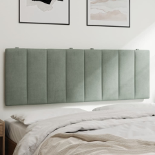 Világosszürke bársony fejtámla párna 140 cm ágy és ágykellék