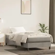  világosszürke bársony zsebrugós ágymatrac 100x220x20 cm ágy és ágykellék