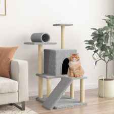  világosszürke macskabútor szizál kaparófákkal 110,5 cm macskabútor