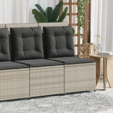  világosszürke polyrattan dönthető kerti kanapé párnákkal kerti bútor