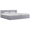  Világosszürke szövet ágykeret hidraulikus tárolóval 180x200 cm