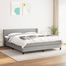 világosszürke szövet rugós ágy matraccal 160 x 200 cm ágy és ágykellék