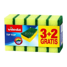 Vileda Mosogatószivacs, 3+2 db, VILEDA "Tip Top", sárga tisztító- és takarítószer, higiénia