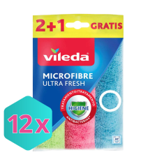  Vileda ULTRA FRESH Mikroszálas törlőkendő 2+1db KARTON - 12 db takarító és háztartási eszköz