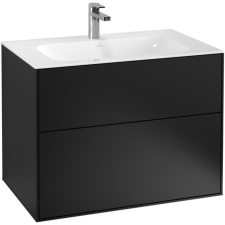 Villeroy & Boch Finion szekrény 79.6x49.8x59.1 cm Függesztett, mosdó alatti fekete F01000PD fürdőszoba bútor