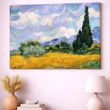  Vincent van Gogh - Búzamező ciprusokkal vászonkép dekoráció
