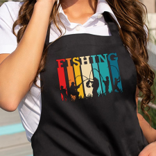  Vintage mintás pecás kötény - Fishing lakástextília