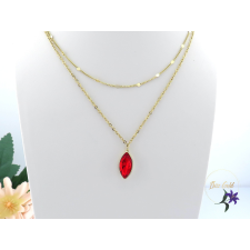  Violett antiallergén piros kristáyköves nyaklánc dupla-14K nyaklánc