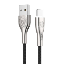 Vipfan USB és USB-C kábel Vipfan Fingerprint Touch Z04, 3A, 1.2m (fekete) kábel és adapter