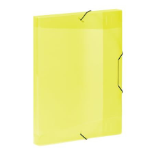 VIQUEL Gumis mappa, 30 mm, PP, A4, VIQUEL "Coolbox", áttetsző sárga mappa