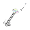  Virág Alakú Titánium Egyenesszárú Labret Piercing Színjátszós Cirkónia Kővel