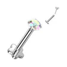  Virág Alakú Titánium Egyenesszárú Labret Piercing Színjátszós Cirkónia Kővel egyéb ékszer