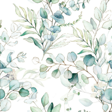 Virág Eucalyptus Twigs szalvéta 20 db-os 25x25 cm party kellék