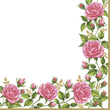  Virág Frame with Garden Roses szalvéta 20 db-os 33x33 cm papírárú, csomagoló és tárolóeszköz