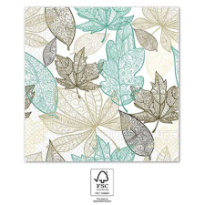 Virág Levél Wide Leaves szalvéta 20 db-os 33x33 cm FSC party kellék