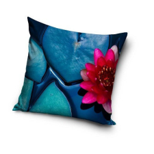 Virág mintájú párnahuzat 40x40 cm - kék-pink lakástextília