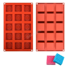 Virág mintás négyzet szilikon forma 22x32cm sütés és főzés