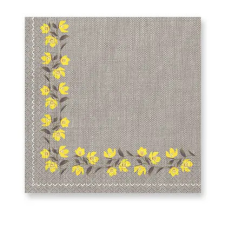 Virág os Yellow Flowers szalvéta 20 db-os 33x33 cm party kellék
