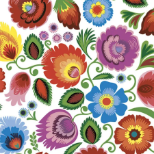 Virág Színes Cutout szalvéta 20 db-os 33x33 cm party kellék