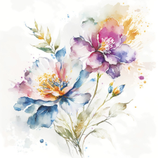 Virág Watercolour Pastel szalvéta 20 db-os 33x33 cm party kellék