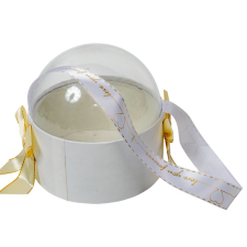  Virágdoboz búrás fehér 13x13cm dekorációs kellék