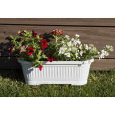  Virágláda alátéttel Verbéna 1,9L 30x12x11cm Szín: Fehér kerti tárolás
