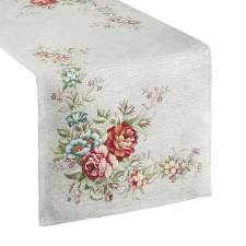  Virágmintás gobelin asztali futó zsenília fonalból Szürke 40x100 cm +/-5% lakástextília