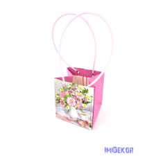  Virágmintás virágtáska nagy kocka - 4 dekorációs kellék