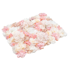  Virágos fali panelkészlet, valósághű selyemvirágok, könnyen összeszerelhető, rózsaszín dekoráció