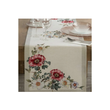  Virágos gobelin asztali futó Natúr 45x140 cm party kellék