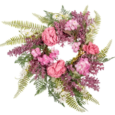  Virágos koszorú 45cm dekorációs kellék