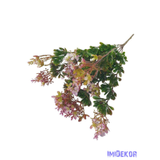  Virágos műzöld díszítő csokor 37cm 3109 - Lila dekorációs kellék