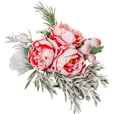  Virágos, tobozos csiptető pick 20cm dekorációs kellék